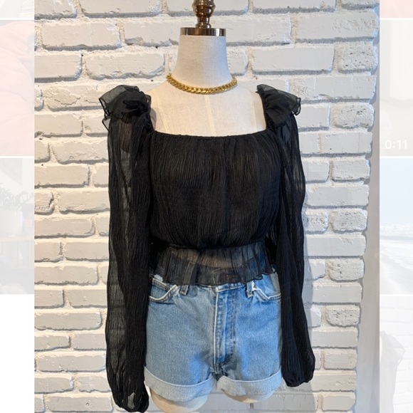 emory park Tops - NWOT Emory Park chiffon-like crop blouse